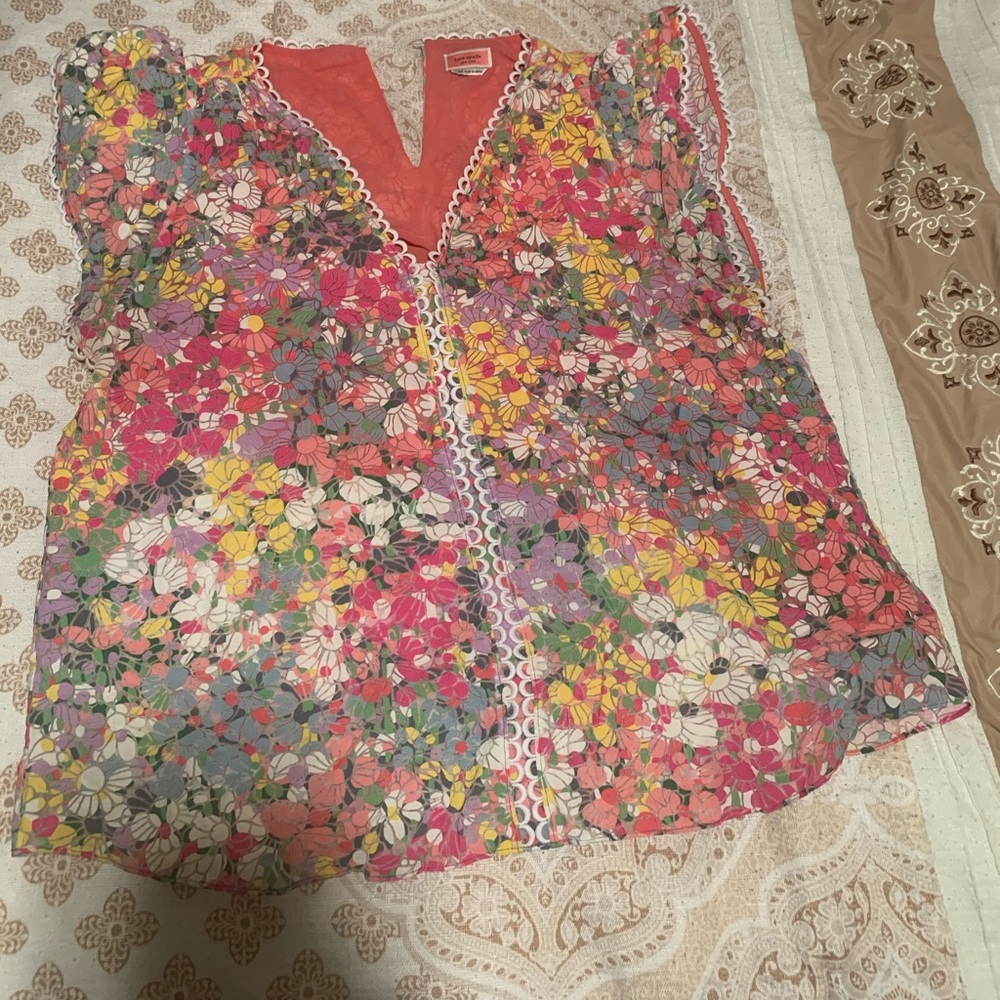 Kate Spade floral burnout Blouse